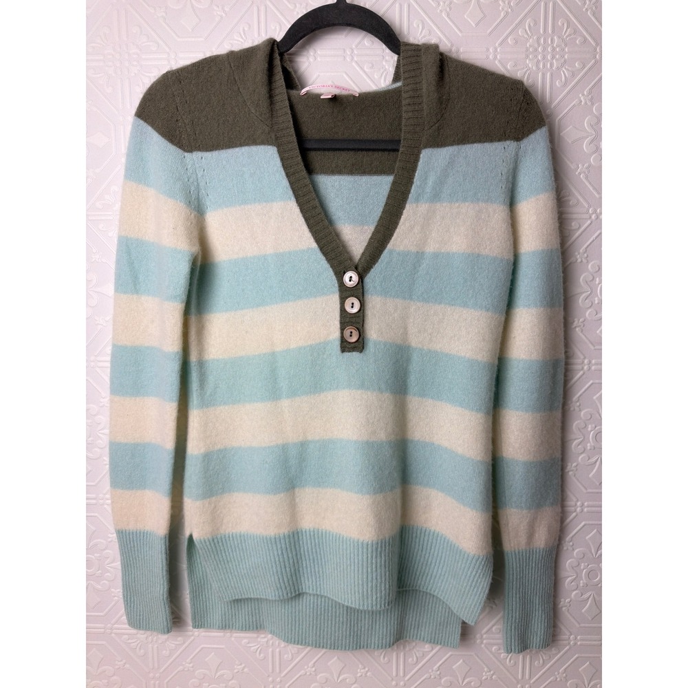 Victoria's Secret Cashmere Sweater Womens S Hood Striped Y2K Preppy Coastal